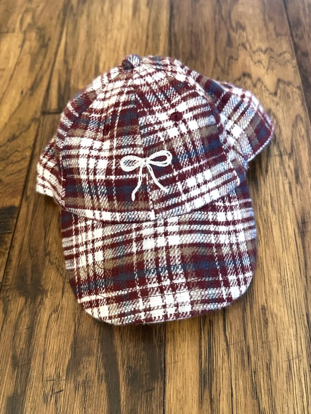 Rylee + Cru S/M Burgundy Plaid Baseball Hat
